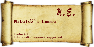 Mikulás Emese névjegykártya