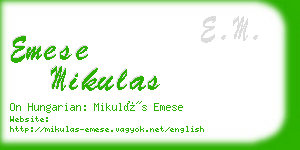 emese mikulas business card